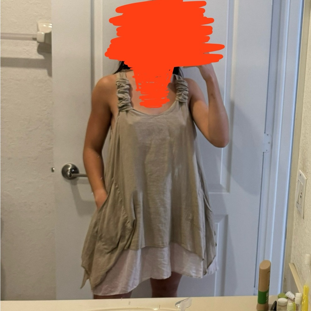 Beige One Size Dress